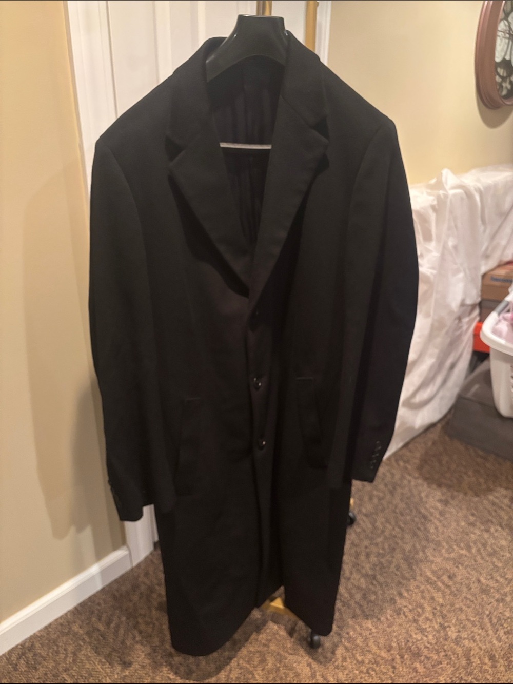 Brooks Brothers Black Single-Breasted Trench Coat 42L